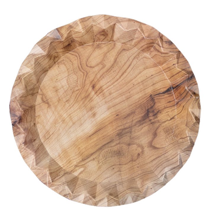 Pappteller met Hout Motief “Bali” Ø23cm 345g/m² (50 Stuks) Pappteller met Hout Motief “Bali” Ø23cm 345g/m² (50 Stuks)