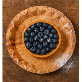 Pappteller met Hout Motief “Bali” Ø23cm 345g/m² (450 Stuks)