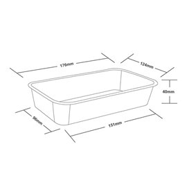 Plastic Bakje Rechthoek Transparant van PP 500ml 17,4x11,6x3,5cm (25 stuks)