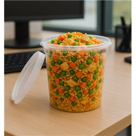 PP Bakjes met Deksel Transparant “Deli Range” 710ml (40 Stuks)