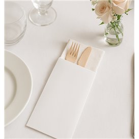 Bestekzakjes Wit 9x24cm (125 Stuks)