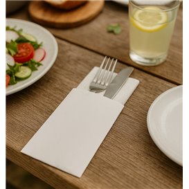 Bestekzakjes Wit 9x24cm (125 Stuks)