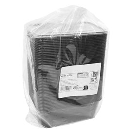 Zwart Rechthoekig PP Bakjes 750ml 17,6x12,4x6cm (50 Stuks)
