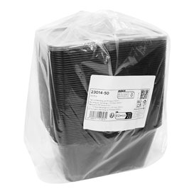 Zwart Rechthoekig PP Bakjes 1.000ml 17,6x12,4x7cm (50 Stuks)