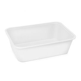 Plastic Bakje Rechthoek Wit van PP 750ml 17x11,5x6,4cm (25 Stuks)