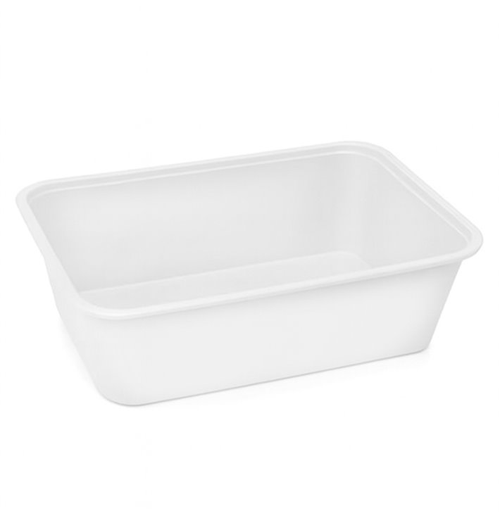 Plastic Bakje Rechthoek Wit van PP 750ml 17x11,5x6,4cm (25 Stuks) Plastic Bakje Rechthoek Wit van PP 750ml 17x11,5x6,4cm (25 Stuks)