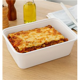 Plastic Bakje Rechthoek Wit van PP 750ml 17x11,5x6,4cm (25 Stuks)