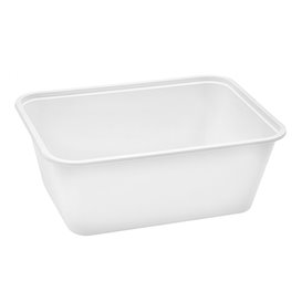 Plastic Bakje Rechthoek Wit van PP 1.000ml 17x11,5x8,2cm (25 Stuks)