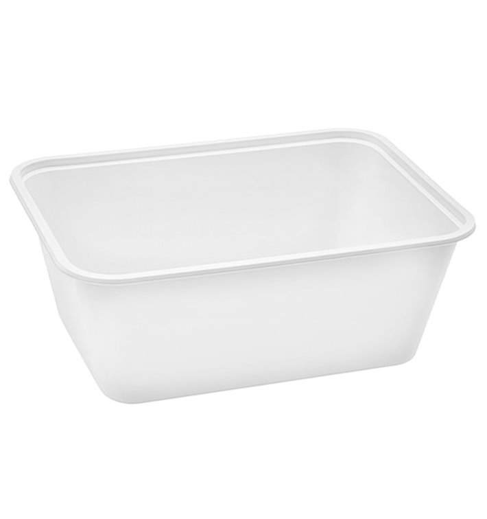 Plastic Bakje Rechthoek Wit van PP 1.000ml 17x11,5x8,2cm (25 Stuks)