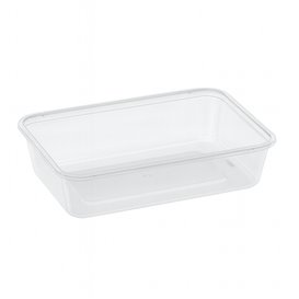 Plastic Bakje Rechthoek Transparant van PP 500ml 17,4x11,6x3,5cm (25 stuks)