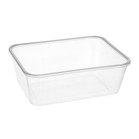 Plastic Bakje Rechthoek Transparant van PP 750ml 17,4x11,6x5,5cm (25 Stuks)