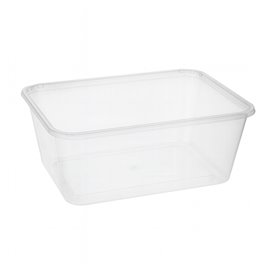 Plastic Bakje Rechthoek Transparant van PP 1000ml 17,4x11,5x8cm (25 Stuks)