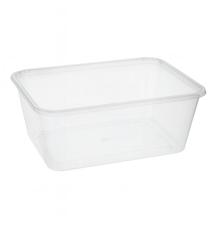 Plastic Bakje Rechthoek Transparant van PP 1000ml 17,4x11,5x8cm (25 Stuks)