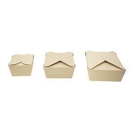 Maaltijdbox van Bamboe Karton Kraft 16x14x6,5cm 1800ml (50 Stuks)