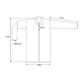Wegwerp-laboratoriumjas TST PP Velcro Rood XL 25gr (50 stuks)