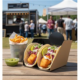 Kartonnen Hamburgerschep 12x12x10cm (25 Stuks) Kartonnen Hamburgerschep 12x12x10cm (25 Stuks)