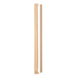 Papieren Rietjes Papier Recht Verpakt Kraft Ø0,8x23 cm (6000 Stuks)