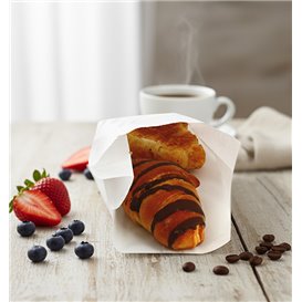 Papieren voedsel zak wit 12+6x20cm (1.000 stuks)