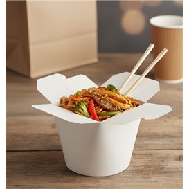 Papieren Take-Out Container 100% ECO Wit 26Oz/780ml (500 stuks)