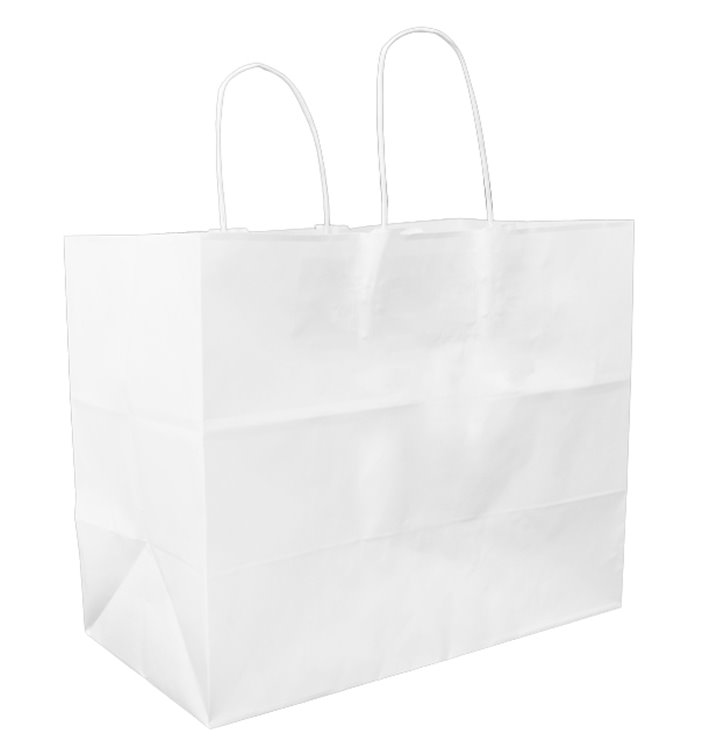 Papieren Zakken Met Vlakke Handvat 80g/m² 32+16x27cm (25 stuks) Papieren Zakken Met Vlakke Handvat 80g/m² 32+16x27cm (25 stuks)