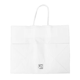 Papieren Zakken Met Vlakke Handvat 80g/m² 32+16x27cm (25 stuks) 