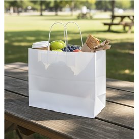 Papieren Zakken Met Gedraaide Hengsels 80g/m² 32+16x27cm (25 stuks) 