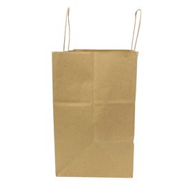Zak Papier Kraft met Gedraaid Handvat 80 g/m² 32+16x26cm (25 Stuks)