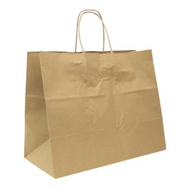 Zak Papier Kraft met Gedraaid Handvat 80 g/m² 32+16x26cm (25 Stuks)