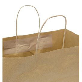 Zak Papier Kraft met Gedraaid Handvat 80 g/m² 32+16x26cm (25 Stuks)