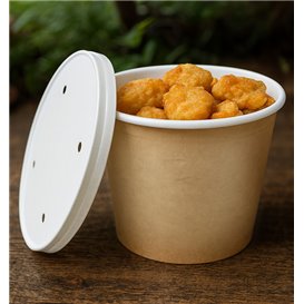 Kraft kartonnen Emmer met Deksel 1750ml (150 stuks) Kraft kartonnen Emmer met Deksel 1750ml (150 stuks)