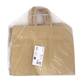 Zak Papier Kraft met Gedraaid Handvat 80 g/m² 32+16x26cm (25 Stuks)