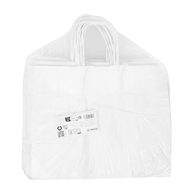 Zak Papier Witte met Gedraaid Handvat 80 g/m² 32+16x26cm (25 Stuks)