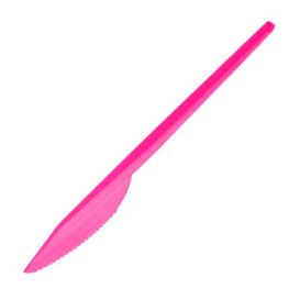Plastic PS mes  fuchsia 16,5 cm (15 stuks) 