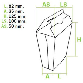Papieren Container voor frietenGesloten (450 stuks)