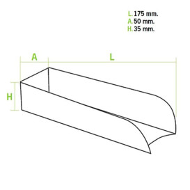 BIO Kartonnen frikandelbakjes kraft 17x5x3,5cm (100 stuks)