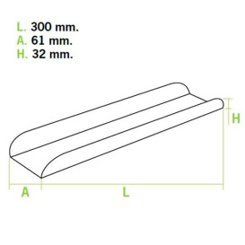 Papieren stokbrood dienblad kraft 30x6,1x3,2cm (1000 stuks)