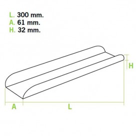 Papieren stokbrood dienblad kraft 30x6,1x3,2cm (100 stuks)