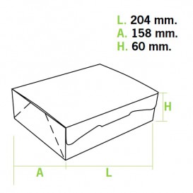 Papier bakkerij doos roze 20,4x15,8x6cm 1kg (20 stuks)