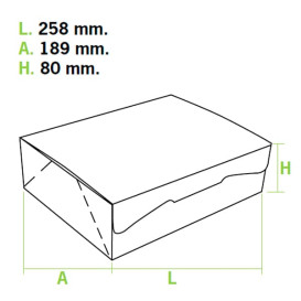 Gebakdoos karton Witte 2Kg wit 25,8x18,9x8cm (25 stuks)