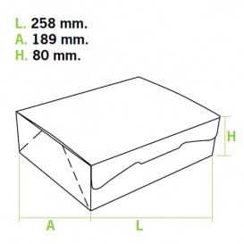 Papier bakkerij doos roze 25,8x18,9x8cm 2Kg (125 stuks)