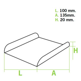 Papieren dienblad voor wafel wit 13,5x10cm (100 stuks) 