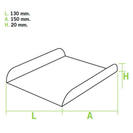 Papieren dienblad voor wafel wit 15x13cm (100 stuks) 