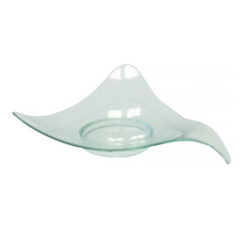 Plastic PS proefschotel Driehoekige vorm Water groen 8cm 