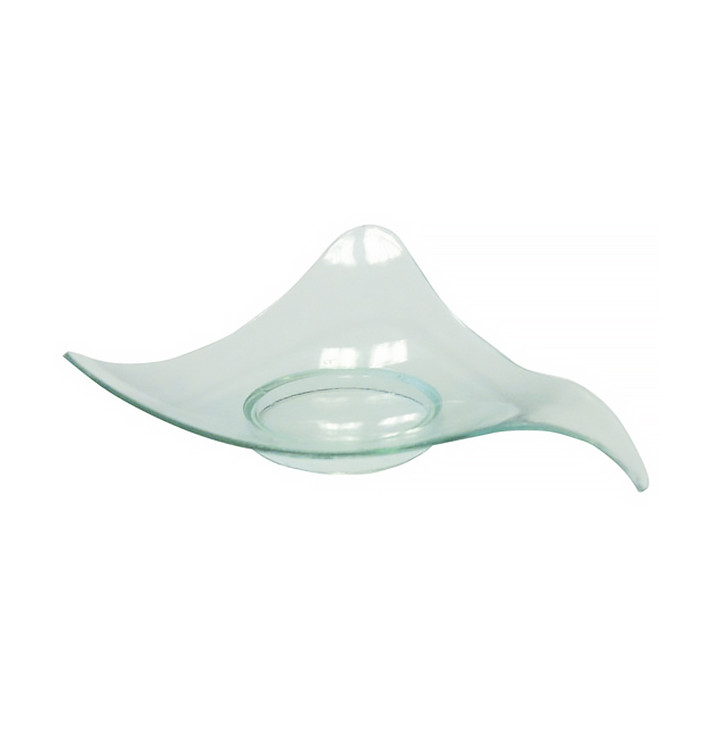 Plastic PS proefschotel Driehoekige vorm Water groen 8cm Plastic PS proefschotel Driehoekige vorm Water groen 8cm