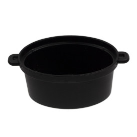Proeverij ovenschotel met deksel PPzwart 9,1x5,8cm 65ml (216 stuks)