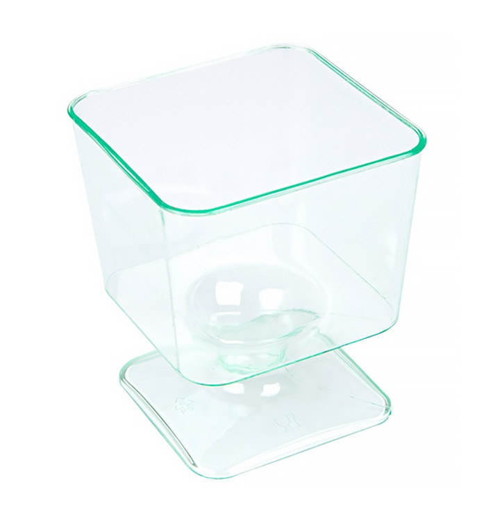 Plastic glas Vierkant Water groen 60 ml Plastic glas Vierkant Water groen 60 ml