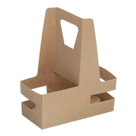 Kraft Golfkarton Mand met 2 Bekerhouder 17,0x8,0x21,5cm Ø8cm (250 Stuks)