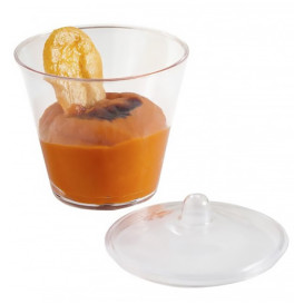 Plastic Kom met Deksel PS Rond vormig Water groen 6,4x6,9cm 