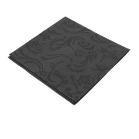 Airlaid Servetten "Damascato" zwart 40x40cm (50 stuks) 