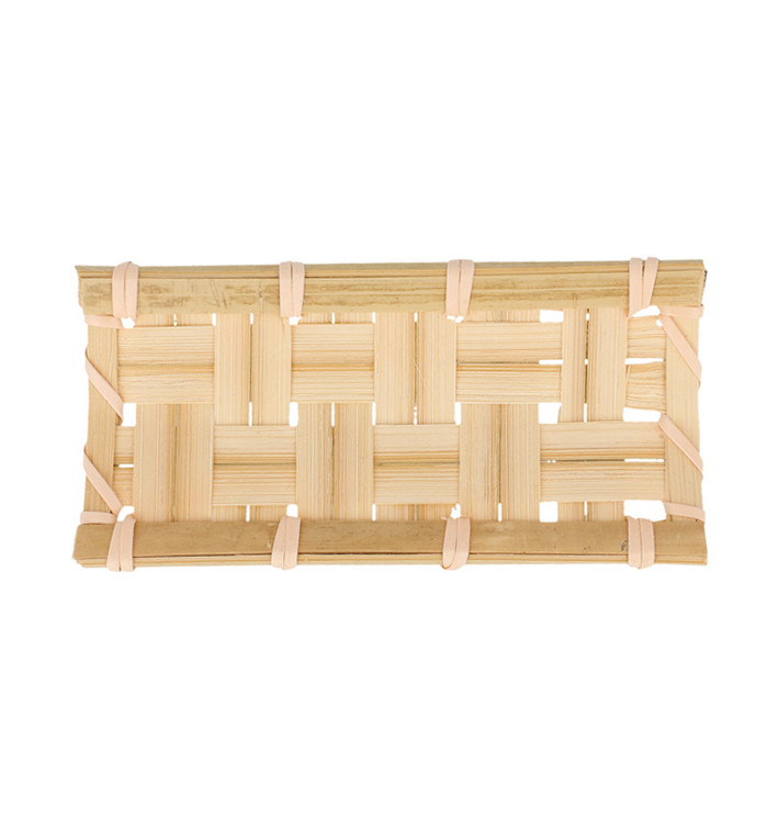 Bamboe wegwerp dienblad "Trenzado" 10,5x5cm Bamboe wegwerp dienblad "Trenzado" 10,5x5cm